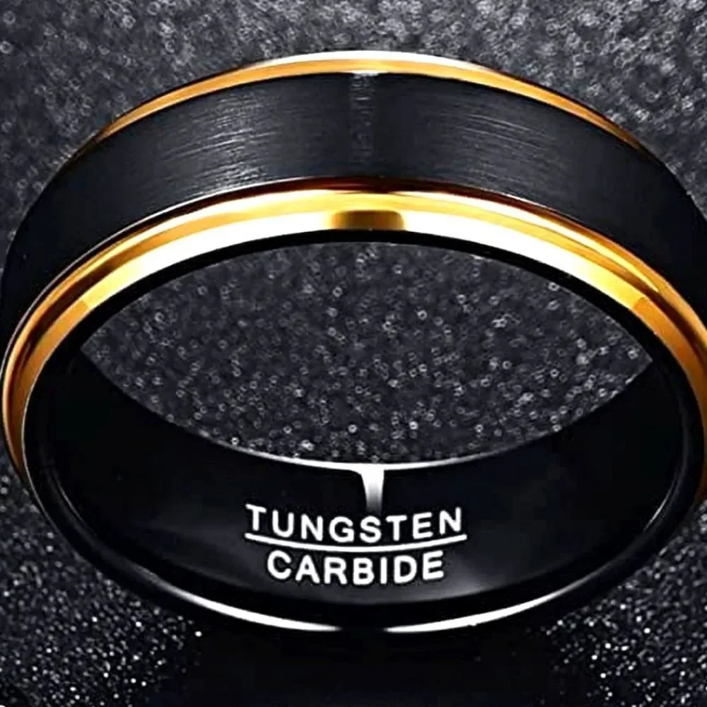 Tungsten Black & Gold Satin Finish with ION Plating